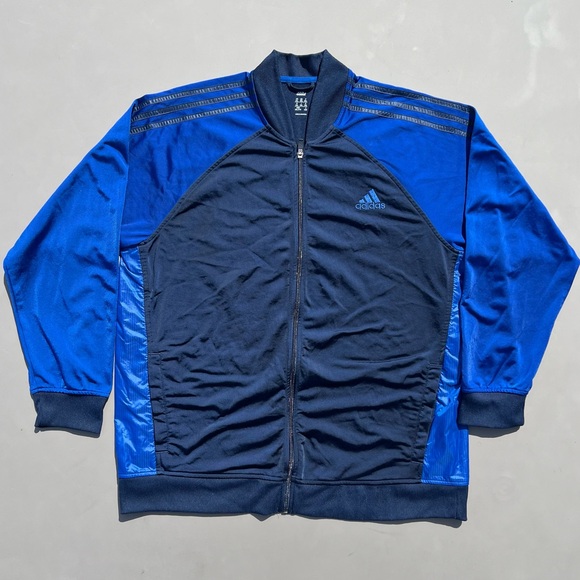 Adidas Blue Striped Embroidered Track Jacket - Picture 2 of 7